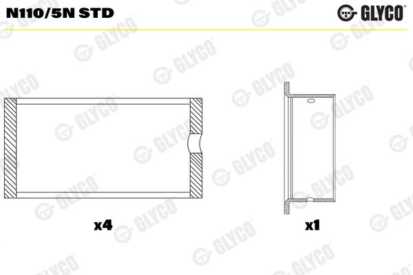 Sadales vārpstas gultnis - N110/5L STD