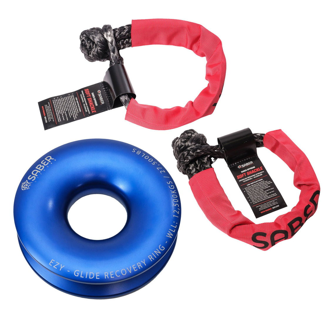 Saber Ezy-Glide Recovery Ring + Twin 18K Sheath Soft Shackles Kit - SBR-12BRRK2