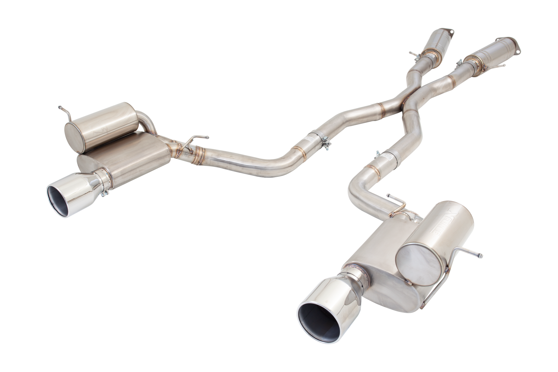 3" Twin Cat-Back System, 304 Stainless Steel - ESJC13CS