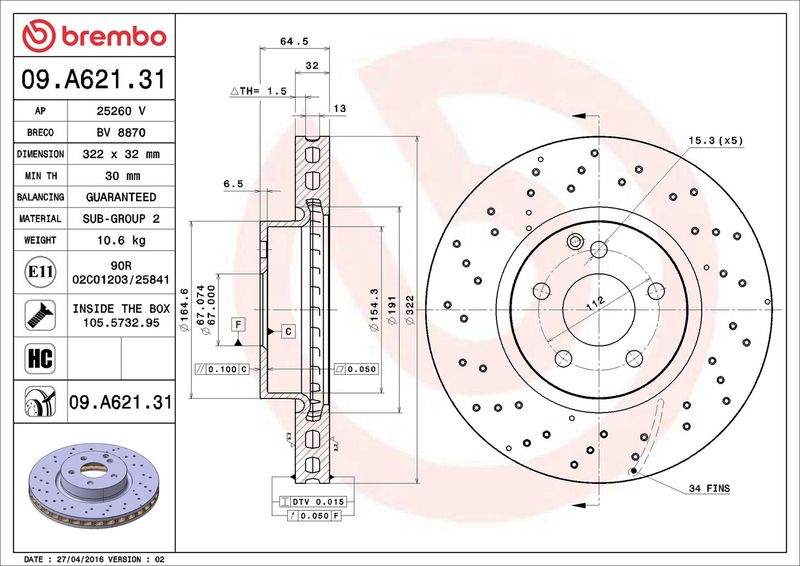 Jarrulevy - 09.A621.31