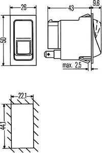Avārijas gaismas signāla slēdzis - 6HH 004 570-451