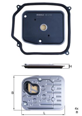 Hydrauliikkasuodatin, automaattivaihteisto - HX 272D1