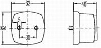 Sānu gabarītlukturis - 2PS 003 057-051