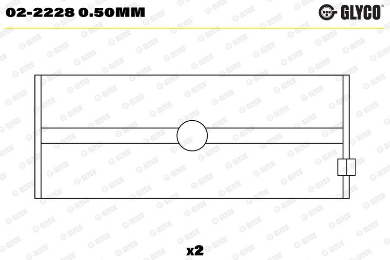 Kloķvārpstas gultņa ieliktnis - 02-2228 0.50mm