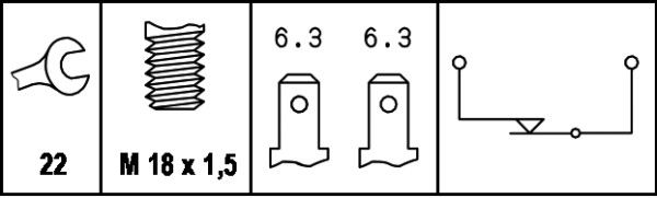 Slēdzis, Atpakaļgaitas signāla lukturis - 6ZF 004 843-001