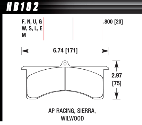 Hawk Brake Pad - DTC-50 - HB102V.800