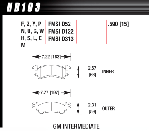Hawk Brake Pad - HP Plus - HB103N.590