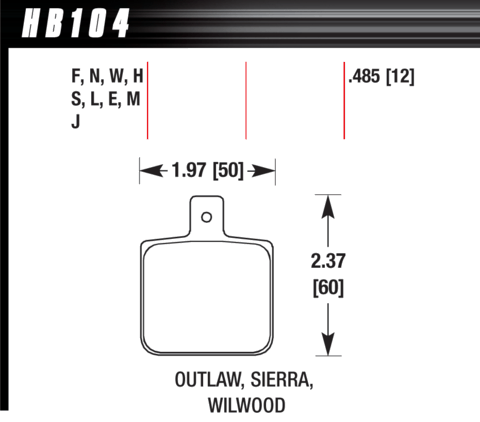 Brake Pad - DTC-30 (12 mm) - HB104W.485