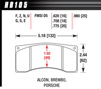 Hawk Brake Pad - DTC-80 - HB105Q.620