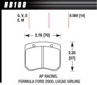 Hawk Brake Pad - Black (14 mm) - HB108M.560