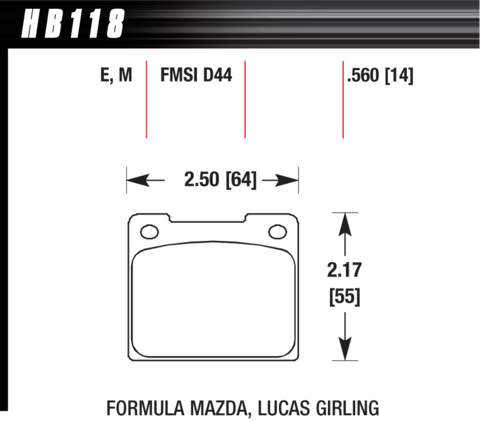 Hawk Brake Pad - DTC-70  - HB118U.560