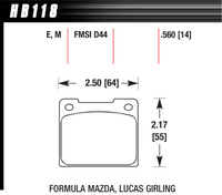 Hawk Brake Pad - DTC-70  - HB118U.560