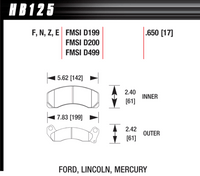 Hawk Brake Pad - HPS - HB125F.650