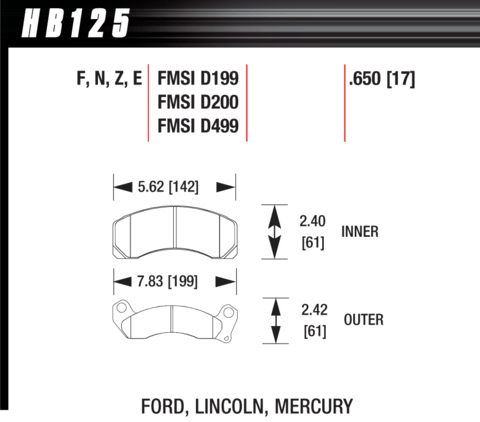 Hawk Brake Pad - Blue 9012 (17 mm) - HB125E.650