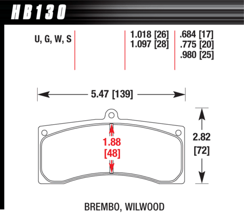 Hawk Brake Pad - DTC-70 (26 mm) - HB130U1.018