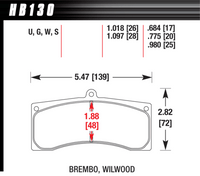 Hawk Brake Pad - DTC-70 (26 mm) - HB130U1.018