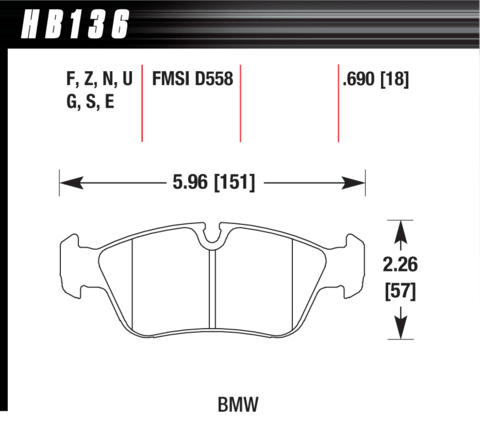 Hawk Brake Pad - HP Plus - HB136N.690