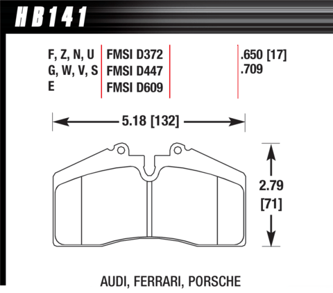 Hawk Brake Pad - DTC-60 (17 mm) - HB141G.650
