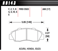 Hawk Brake Pad - DTC-70 (17 mm) - HB143U.680