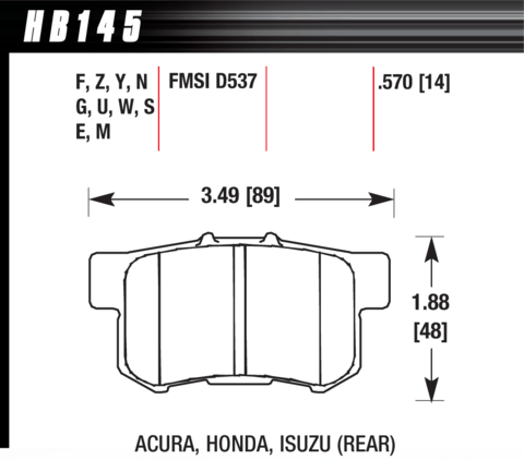 Hawk Brake Pad - HPS - HB145F.570