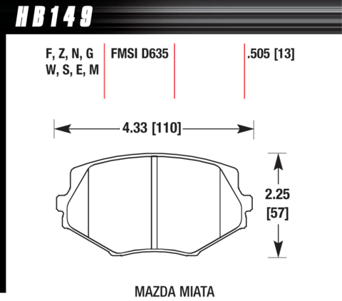 Hawk Brake Pad - Blue 9012 (13 mm) - HB149E.505