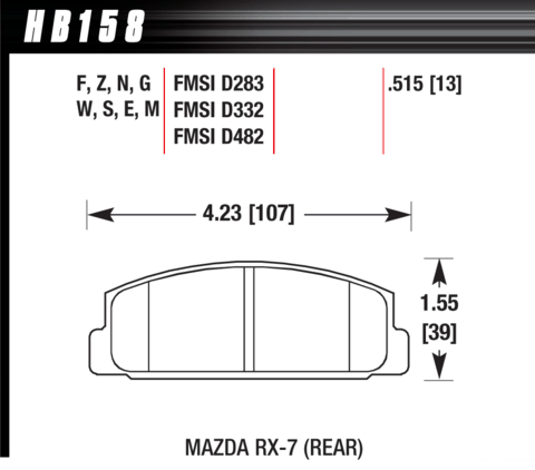 Hawk Brake Pad - HP Plus - HB158N.515