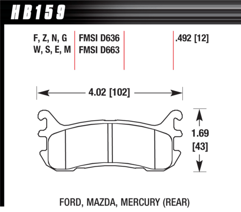 Hawk Brake Pad - HPS - HB159F.492