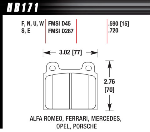 Hawk Brake Pad - HPS - HB171F.590