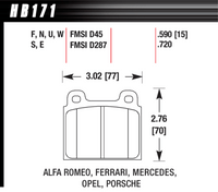 Hawk Brake Pad - Blue 9012 (15 mm) - HB171E.590