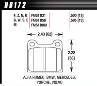 Hawk Brake Pad - Blue 9012 (15 mm) - HB172E.595