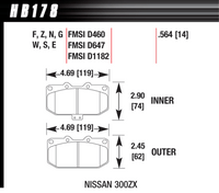 Hawk Brake Pad - DTC-60 (14 mm) - HB178G.564