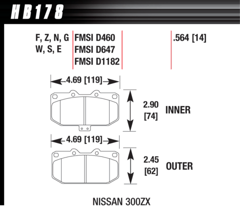 Hawk Brake Pad - HPS 5.0 - HB178B.564
