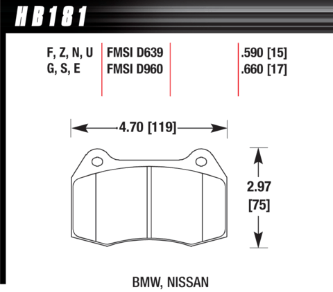Hawk Brake Pad - HPS - HB181F.660