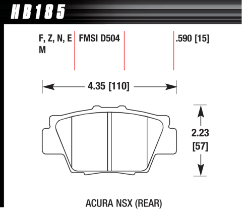 Hawk Brake Pad - HP Plus - HB185N.590