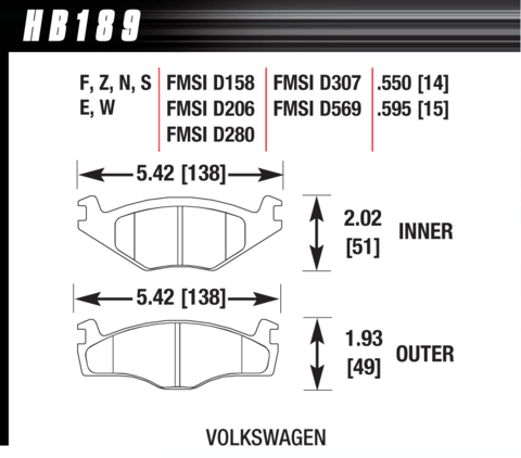 Hawk Brake Pad - Blue 9012 (15 mm) - HB189E.595
