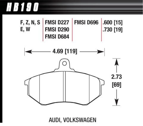Hawk Brake Pad - ER-1 - HB190D.600