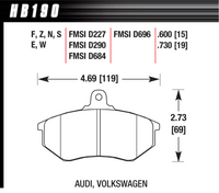 Hawk Brake Pad - DTC-60 (18 mm) - HB190G.730