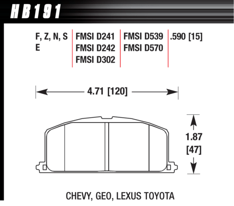 Hawk Brake Pad - ER-1 - HB191D.590