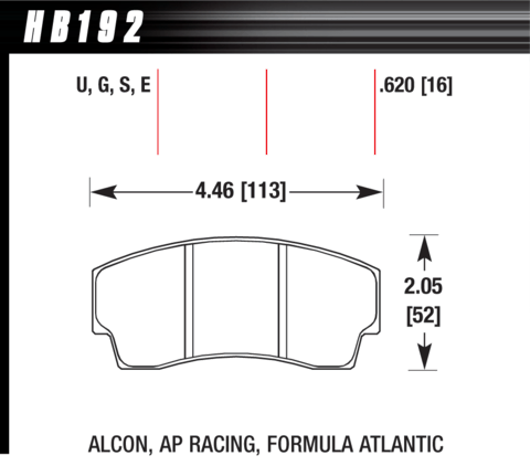 Hawk Brake Pad - DTC-60 (16 mm) - HB192G.620