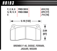 Hawk Brake Pad - Blue 9012 (17 mm) - HB193E.670
