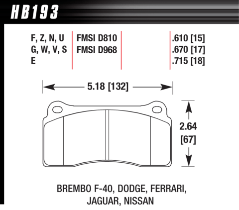 Hawk Brake Pad - HPS - HB193F.670