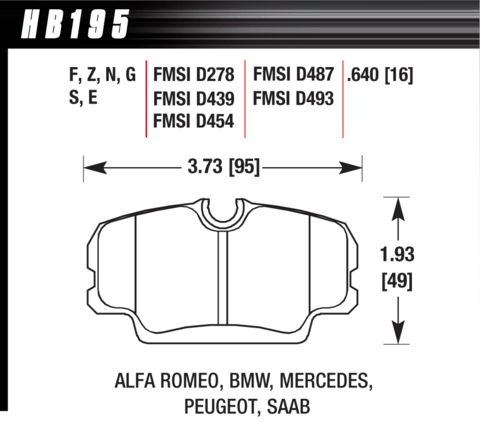 Hawk Brake Pad - Blue 9012 (16 mm) - HB195E.640