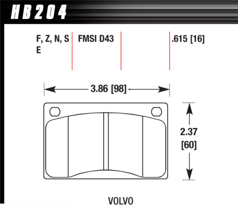 Hawk Brake Pad - ER-1 - HB204D.615