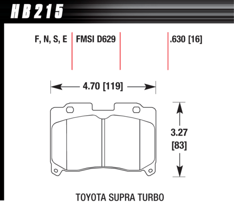 Hawk Brake Pad - HT-10 (16 mm) - HB215S.630