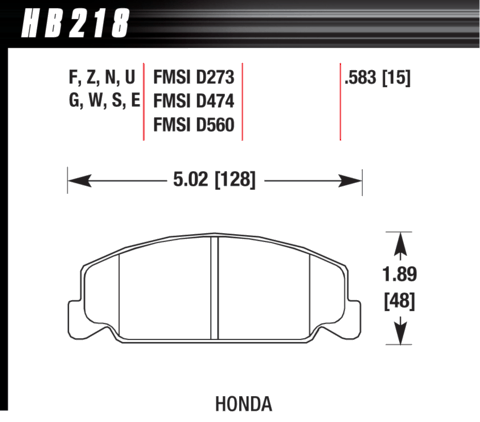 Hawk Brake Pad - ER-1 - HB218D.583