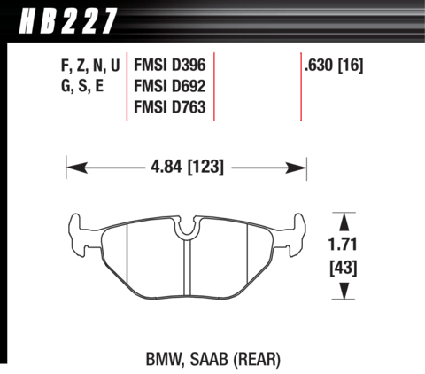 Hawk Brake Pad - HT-10 (16 mm) - HB227S.630