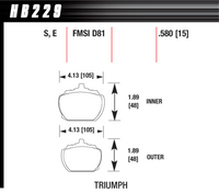 Hawk Brake Pad - HT-10 (15 mm) - HB229S.580