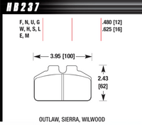 Brake Pad - DTC-30 (16 mm) - HB237W.625