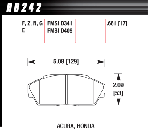 Hawk Brake Pad - DTC-60 (17 mm) - HB242G.661