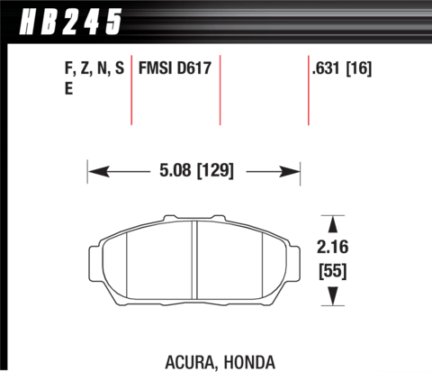 Hawk Brake Pad - HPS 5.0 - HB245B.631